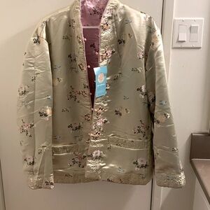 Peony Vintage Silk Wadding Embroidered Reversible Traditional Chinese Jacket